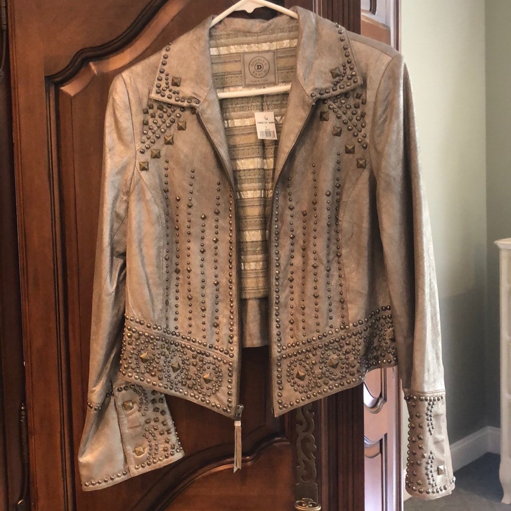 Doubled Ranch studded leather jacket